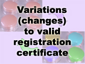 variations (changes) to registration